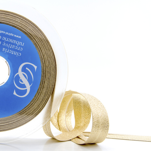 Фото косая бейка металлик 20 мм 20 м цвет 02 золотой 80% полиэстр 20% люрекс  safisa 6291-20мм-02 на сайте ArtPins.ru