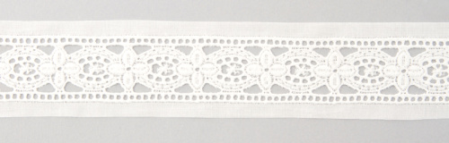Фото шитье-вышивка на батисте iemesa 35 мм длина 13.8 м 100% хлопок белый 01052/01 на сайте ArtPins.ru