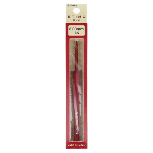 Крючок для вязания с ручкой ETIMO Red 3 мм алюминий пластик красный Tulip TED-050e