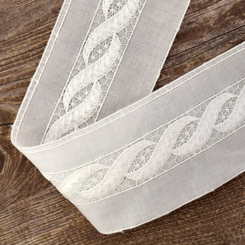 Фото шитье-вышивка на батисте прошва 60 мм цвет белый iemesa 37250/b на сайте ArtPins.ru
