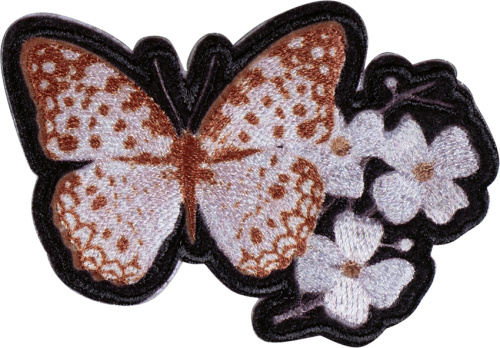 Фото термоаппликация бабочка с цветком  hkm 43063 на сайте ArtPins.ru