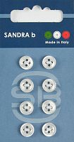 Пуговицы Sandra 8 шт на блистере белый CARD001