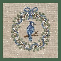 Набор для вышивания January Wreath Jay Bird  Январский Венок Сойка 14.5 х 14.5 см le boheur des dames 2688