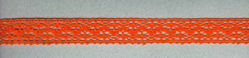 Фото мерсеризованное хлопковое кружево  состав: 100% хлопок  ширина 20 мм  намотка 30 м  цвет оранжевый на сайте ArtPins.ru