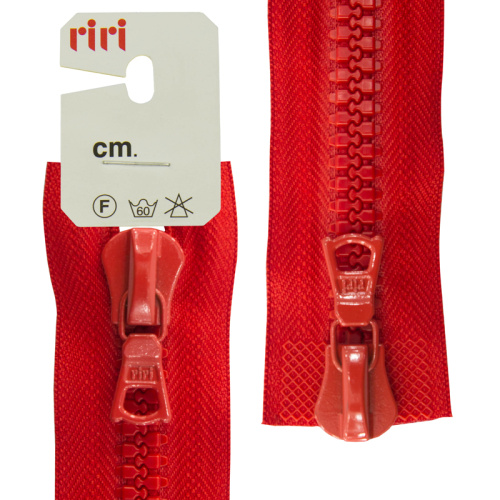 Купить Молния riri тракторная разъёмная 2 замка 8 мм 75 cм цвет 2407 красный фото