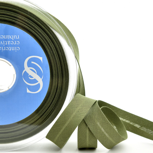 Фото косая бейка хлопок полиэстер 20 мм 25 м цвет 28 защитный safisa 6120-20мм-28 на сайте ArtPins.ru