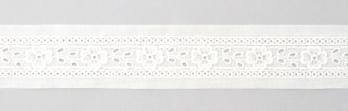 Фото шитье-вышивка на батисте iemesa 30 мм 100% хлопок белый - 09324/01 на сайте ArtPins.ru
