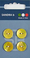 Пуговицы Sandra 4 шт на блистере желтый CARD037