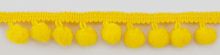 Тесьма с помпонами диаметр 10 мм цвет желтый PASSAN PA-18-col.104