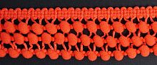Тесьма с помпонами трехрядная ярко-оранжевая CMM sew & craft 6000/3/35