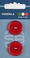 Пуговицы Sandra 2 шт на блистере красный CARD059