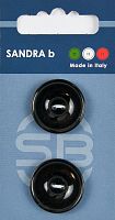 Пуговицы Sandra 2 шт на блистере черный CARD168