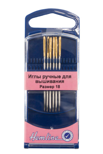 Фото иглы для вышивания с закруглённым кончиком в пластиковом контейнере №18  6 шт на сайте ArtPins.ru