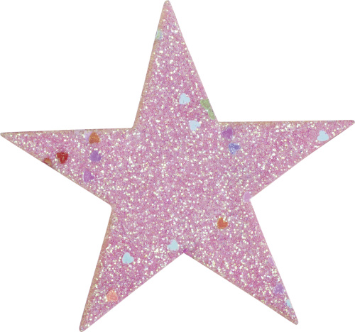 Фото термоаппликация звезда розовая с блёстками большая  hkm 42996 на сайте ArtPins.ru