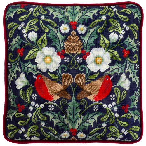 Набор для вышивания подушки Winter Robins Tapestry Karen Tye Bentley Bothy Threads TKTB4 смотреть фото