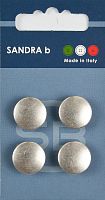 Пуговицы Sandra 4 шт на блистере серебряный CARD199