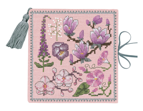 Набор для вышивания чехла для игл: Needle Case Pink Flowers  Розовые цветы 11 х 11 см le boheur des dames 3482 смотреть фото