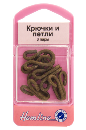 Фото крючки и петли коричневые 3 пары hemline 402.br на сайте ArtPins.ru