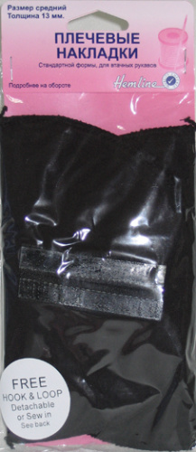 Фото плечевые накладки для втачных рукавов с липучкой черные hemline 902.mb на сайте ArtPins.ru