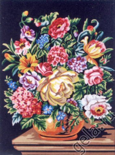 Канва жесткая с рисунком Букет цветов на темном фоне SOULOS 40.113 смотреть фото