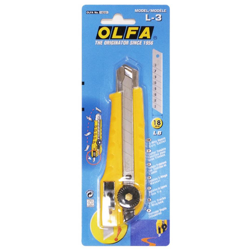 Нож сверхпрочный c двухсторонней установкой лезвия OLFA L-3 фото фото 4