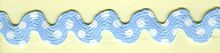 Тесьма-вьюнчик 15 мм голубой в белый горошек