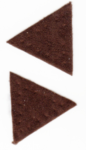 Фото заплатка треугольник искусственная замша цвет коричневый hkm 684/40sets на сайте ArtPins.ru