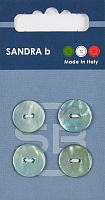 Пуговицы Sandra 4 шт на блистере голубой CARD126