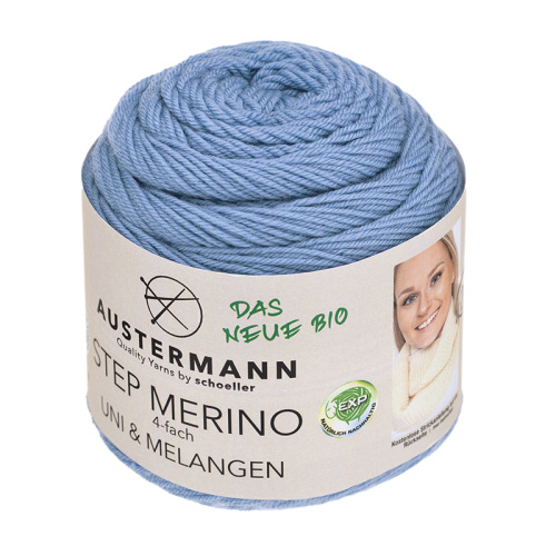 Пряжа Step Merino 4-fath Uni&Melangen Gots 100% шерсть 400 м 100 г Austermann 90317-1005 фото