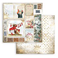 Бумага двухсторонняя для скрапбукинга Романтическое Рождество - открытки  STAMPERIA SBB828