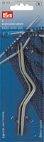 Спицы для вывязывания кос алюминиевые выгнутые жемчужно-серый №2.5 мм № 4 мм 12 см 2 шт в бл 191101