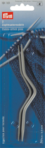 Спицы для вывязывания кос алюминиевые выгнутые жемчужно-серый №2.5 мм № 4 мм 12 см 2 шт в бл 191101