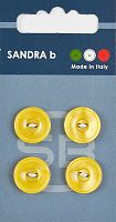 Пуговицы Sandra 4 шт на блистере желтый CARD040