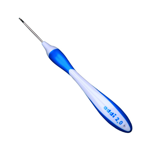 Фото крючок вязальный с эргономичной пластиковой ручкой addiswing maxi № 2 17 см дешево