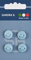 Пуговицы Sandra 4 шт на блистере голубой CARD137