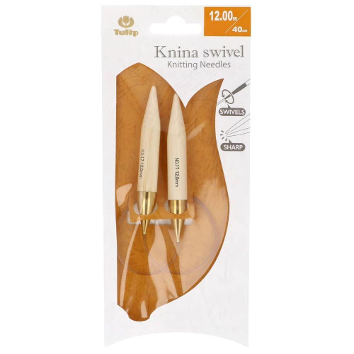 Спицы круговые укороченные Knina Swivel 12 мм 40 см бамбук натуральный Tulip KS-401200