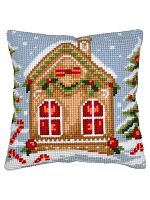 Набор для вышивания подушки "Пряничный домик"