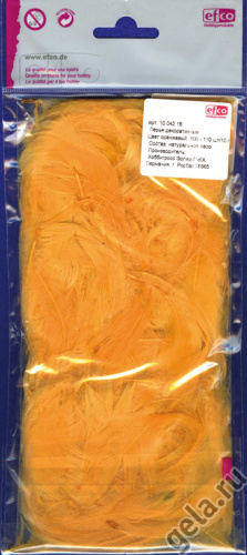 Перья декоративные цвет оранжевый 10 г Efco 1004216 фото
