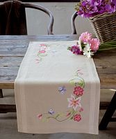 Набор для вышивания дорожки Розовые цветы и бабочки VERVACO PN-0146429