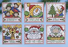 Набор для вышивания елочных украшений Праздничные открытки  DESIGN WORKS 1691