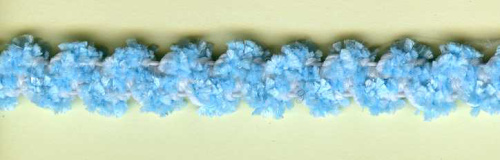 Фото резинка декоративная шенилл 9.2 мм цвет голубой на сайте ArtPins.ru