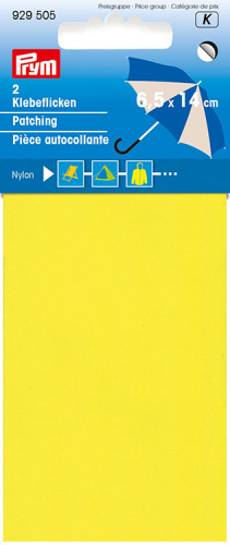 Ткань для заплаток самоклеющая 6.5*14 см 100% полиамид нейлон желтый Prym 929505