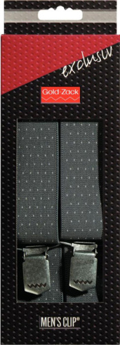 Подтяжки эксклюзивные 120 см 35 мм белые точки серый Prym 944360