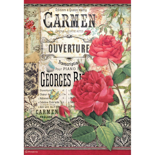 Бумага рисовая Desire Carmen ouverture  STAMPERIA DFSA4718 фото
