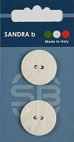 Пуговицы Sandra 2 шт на блистере белый CARD012