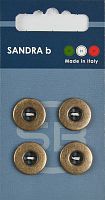 Пуговицы Sandra 4 шт на блистере медный CARD212