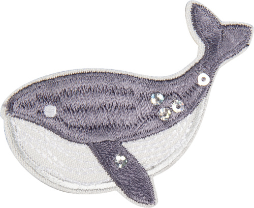 Фото термоаппликация кит серый на сайте ArtPins.ru