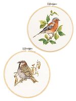 Набор для вышивания Птицы сада Теи канва лён 32 ct диаметр 15 см 2 дизайна THEA GOUVERNEUR H611