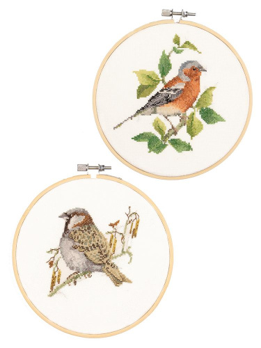 Набор для вышивания Птицы сада Теи канва лён 32 ct диаметр 15 см 2 дизайна THEA GOUVERNEUR H611 смотреть фото