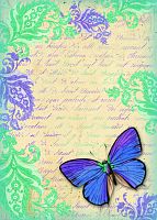 Бумага рисовая мини - формат Письмо с бабочкой